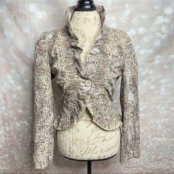 Bamboo Traders Snake-Print Frill Jacket - Picture 1 of 7